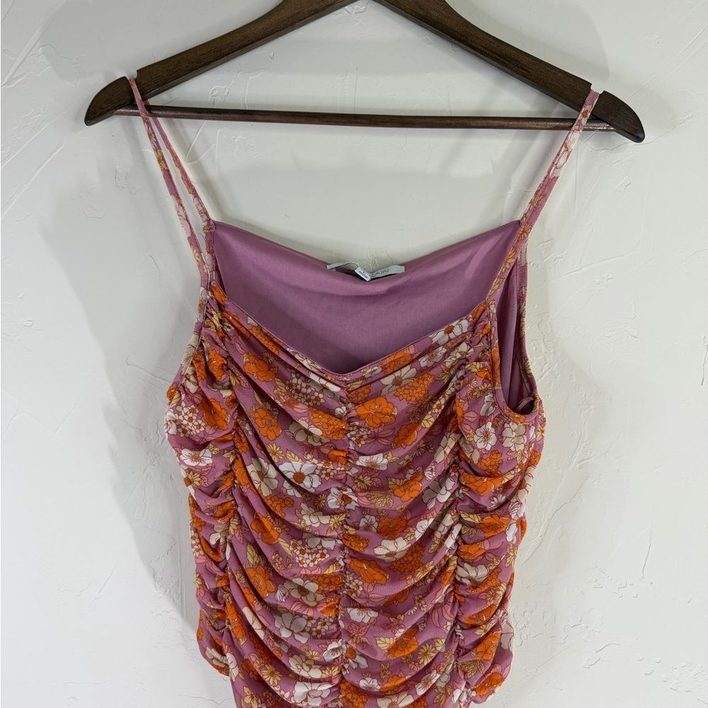 Floral Ruched y2k Spaghetti-Strap Women's Top